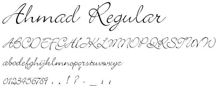 AHMAD Regular font